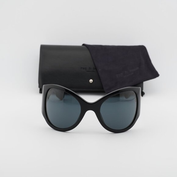 Rag & Bone RNB6004/S 0807 IR Butterfly Sunglasses - Black/Smoke - Picture 2 of 8